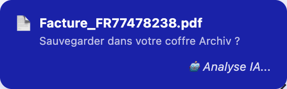Toast de capture Archiv dans Gmail